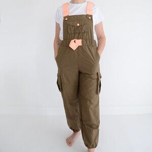 Free People FP Movement Morning Meadow Green Utility Onesie Jumpsuit Overalls XS